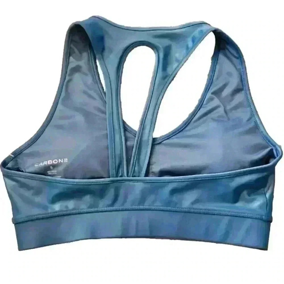 Carbon38 Womens Teal Luxury Stretch Activewear Action Bra 2.0 in Takara Shine S - Picture 4 of 9